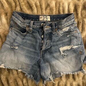 Free People Denim Shorts, distressed
